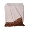 Nassau Collection Herringbone Cotton Throw Blanket with Tassels - 50" x 60" - Beige and Brown